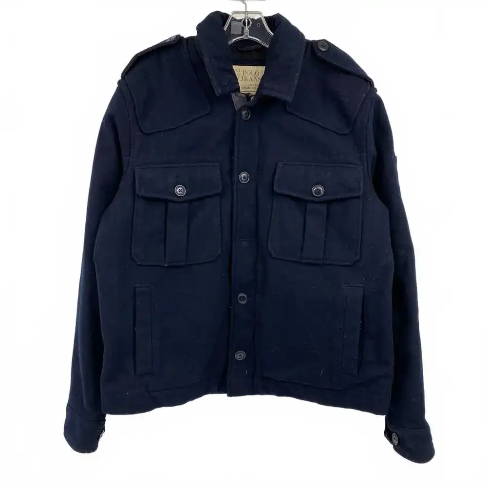 Polo by Ralph Lauren Navy Blue Wool Blend Coat | Men’s Size L